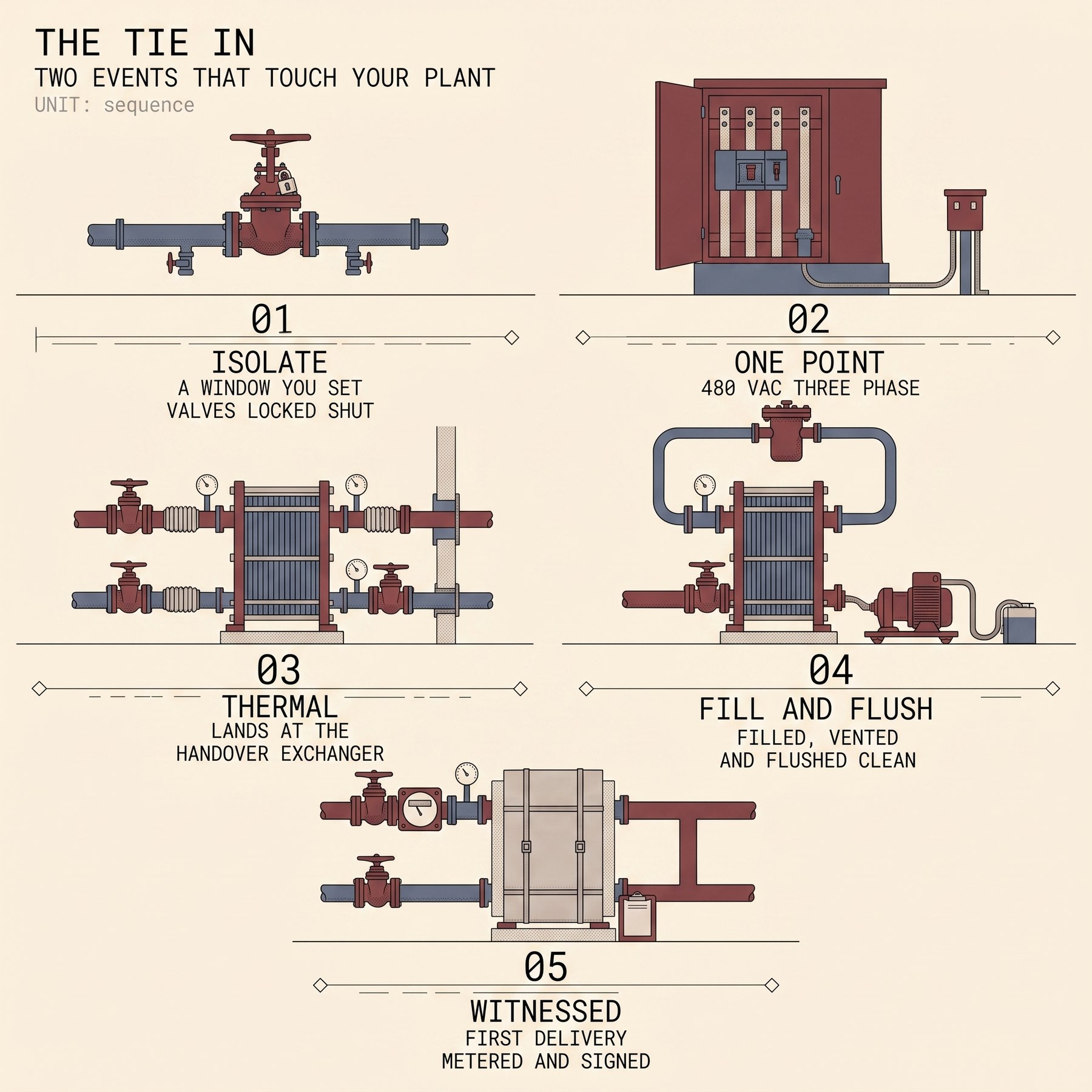 Tie in and commissioning steps
